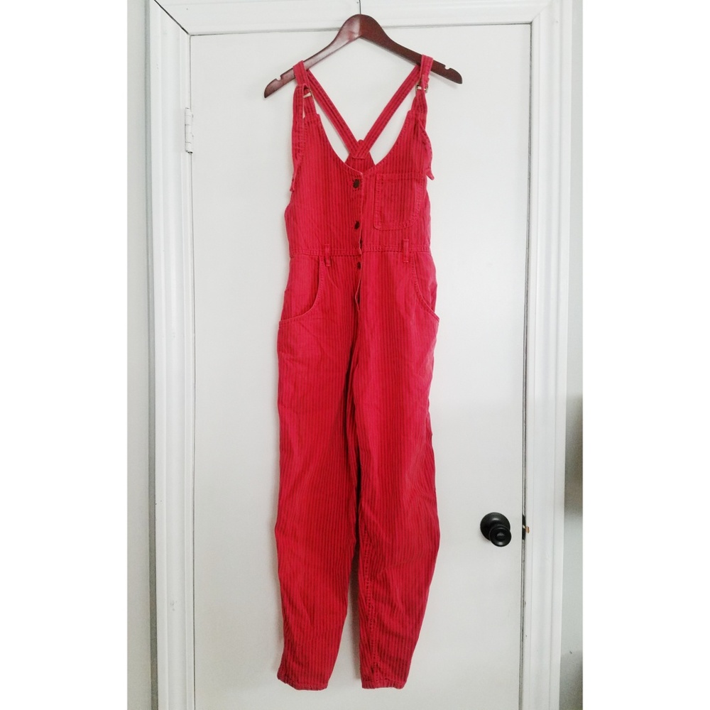 Vintage red striped Lee overalls